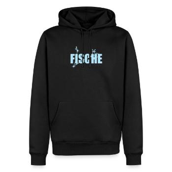 Signe du zodiaque Poissons constellation des Poissons - Sweat à capuche Premium bio Homme - noir - Devant - Nico (187cm)