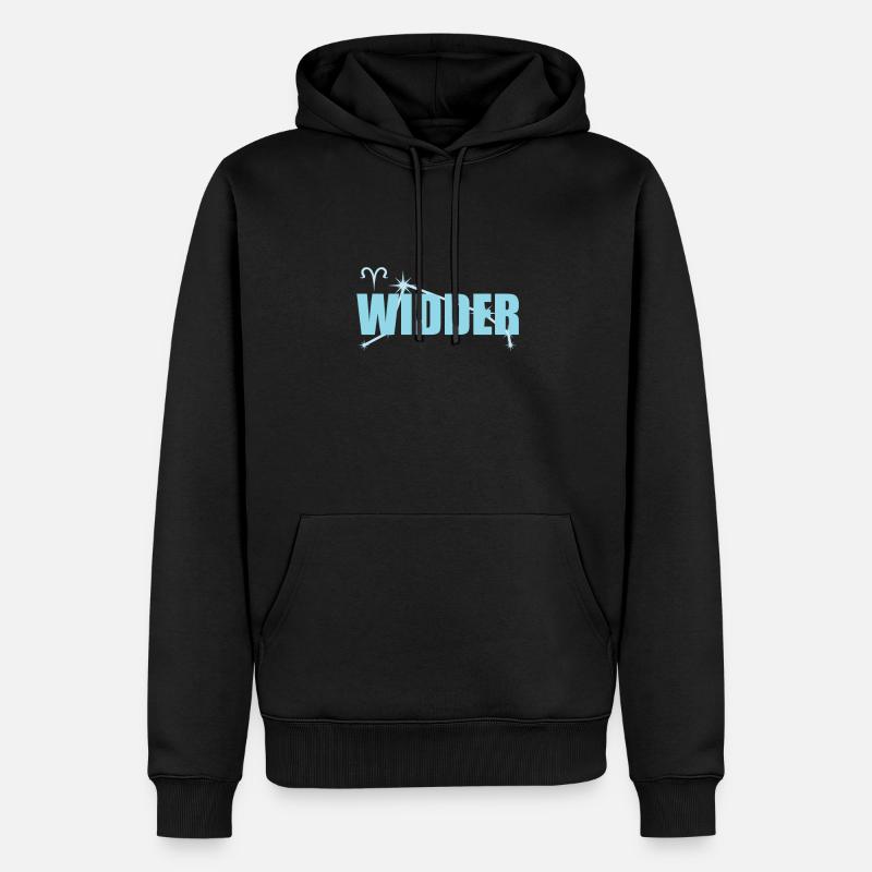 Widder Sternzeichen Aries Sternbild - Männer Premium Bio Hoodie - Schwarz
