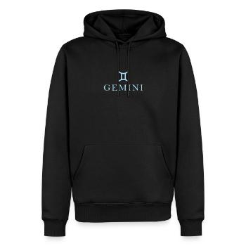 Signe du zodiaque Gémeaux Constellation des Gémeaux - Sweat à capuche Premium bio Homme - noir - Devant - Nico (187cm)