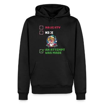 An Attempt Was Made Naughty or Nice Gift - Men’s Premium Organic Hoodie - black - Front - Nico (187cm)