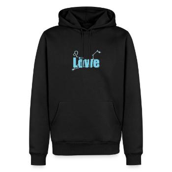Signe du zodiaque Lion Constellation du Lion - Sweat à capuche Premium bio Homme - noir - Devant - Nico (187cm)