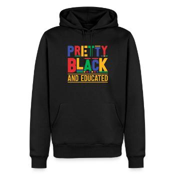 Hübscher Schwarzer Und Gebildeter Schwarzer - Männer Premium Bio Hoodie - Schwarz - Vorne - Nico (187cm)