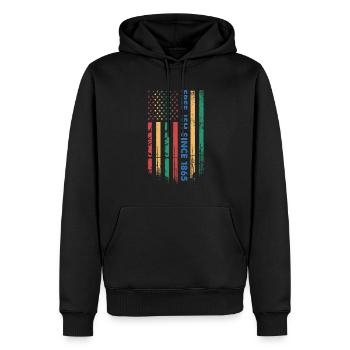 Free-ish depuis 1865 Histoire des Noirs - Sweat à capuche Premium bio Homme - noir - Devant - Nico (187cm)