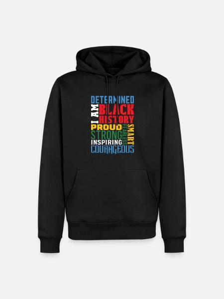 Determined African-American of Blacks - Men’s Premium Organic Hoodie - black