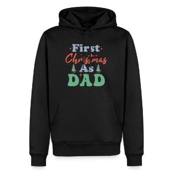 Premier Noël en tant que papa Erstes Weihnachten als Papa - Sweat à capuche Premium bio Homme - noir - Devant - Nico (187cm)