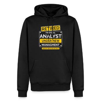 Analyste financier Pension de retraite - Sweat à capuche Premium bio Homme - noir - Devant - Nico (187cm)