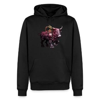 Verzierter Steampunk-Stier Detaillierte komplizierte coole Kunst - Männer Premium Bio Hoodie - Schwarz - Vorne - Nico (187cm)