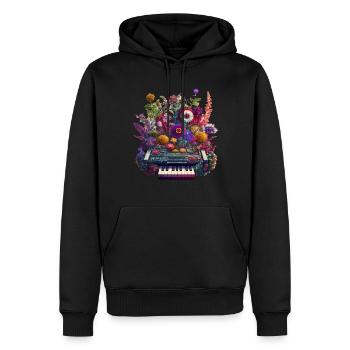 Floral Synthetizer komplizierte Blumen DJ Artwork - Männer Premium Bio Hoodie - Schwarz - Vorne - Nico (187cm)