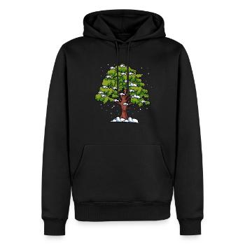 Eichenbaum Baum Wald - Männer Premium Bio Hoodie - Schwarz - Vorne - Nico (187cm)