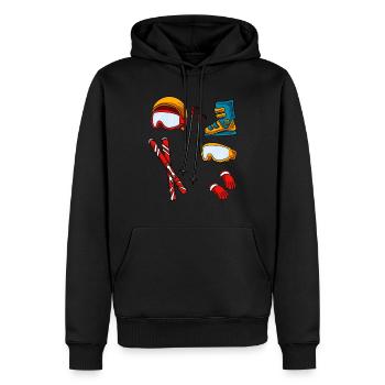 Accessoires de ski - Sweat à capuche Premium bio Homme - noir - Devant - Nico (187cm)