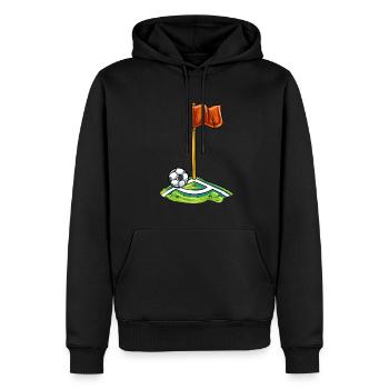 Football corner flag - Men’s Premium Organic Hoodie - black - Front - Nico (187cm)