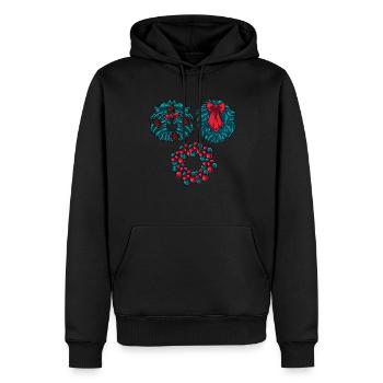 Drei verschiedene Weihnachtskränze - Männer Premium Bio Hoodie - Schwarz - Vorne - Nico (187cm)