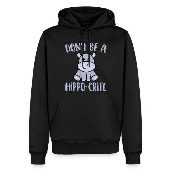 Ne soyez pas un hippopotame drôle et mignon - Sweat à capuche Premium bio Homme - noir - Devant - Nico (187cm)