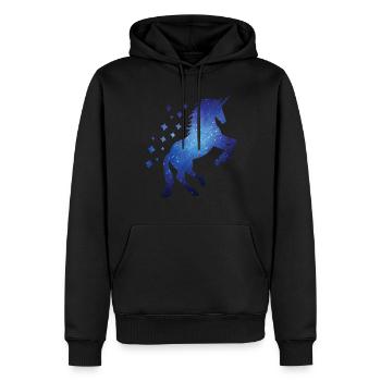Licorne cosmique Licorne de l’espace extra-atmosphérique Galaxie - Sweat à capuche Premium bio Homme - noir - Devant - Nico (187cm)