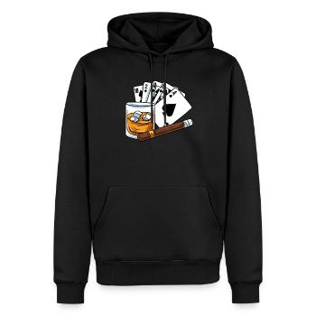 Whisky Glas - Männer Premium Bio Hoodie - Schwarz - Vorne - Nico (187cm)