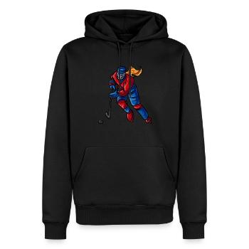 Eishockeyspielerin Eishockey Mädchen - Männer Premium Bio Hoodie - Schwarz - Vorne - Nico (187cm)