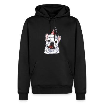 Français Bulldog - Sweat à capuche Premium bio Homme - noir - Devant - Nico (187cm)