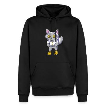 Unterwasser Katze Tauchen Taucher - Männer Premium Bio Hoodie - Schwarz - Vorne - Nico (187cm)
