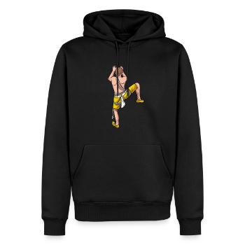Mur d’escalade d’alpinisme - Sweat à capuche Premium bio Homme - noir - Devant - Nico (187cm)