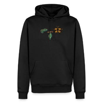 Evolution butterfly - Men’s Premium Organic Hoodie - black - Front - Nico (187cm)