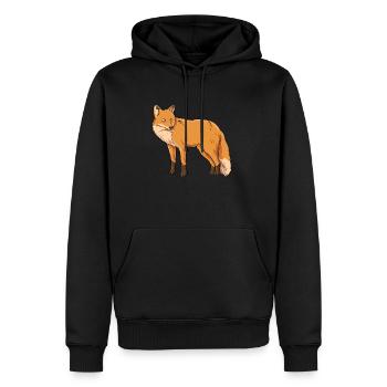 Renard rusé Faune - Sweat à capuche Premium bio Homme - noir - Devant - Nico (187cm)