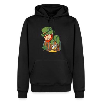Irischer Kobold - Männer Premium Bio Hoodie - Schwarz - Vorne - Nico (187cm)