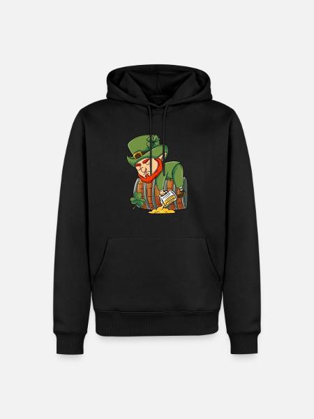 Irischer Kobold - Männer Premium Bio Hoodie - Schwarz