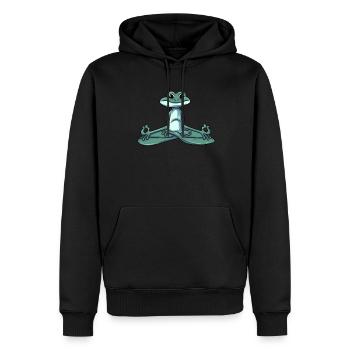 Meditation Frosch - Männer Premium Bio Hoodie - Schwarz - Vorne - Nico (187cm)