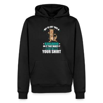 My Tee has a Kangaroo on it Australien - Männer Premium Bio Hoodie - Schwarz - Vorne - Nico (187cm)