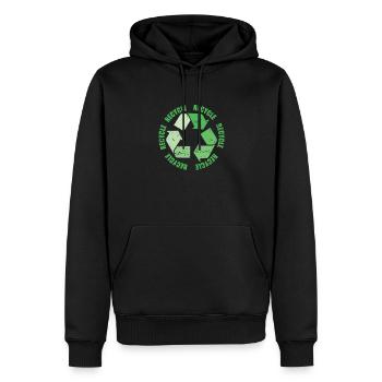 Recycler pour un environnement vert Protection de l’environnement - Sweat à capuche Premium bio Homme - noir - Devant - Nico (187cm)