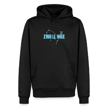 Zwillinge Sternzeichen Gemini Sternbild - Männer Premium Bio Hoodie - Schwarz - Vorne - Nico (187cm)