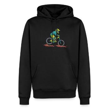 VTT VTT - Sweat à capuche Premium bio Homme - noir - Devant - Nico (187cm)