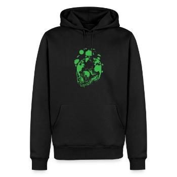 Terre verte sur un crâne d’os nature - Sweat à capuche Premium bio Homme - noir - Devant - Nico (187cm)