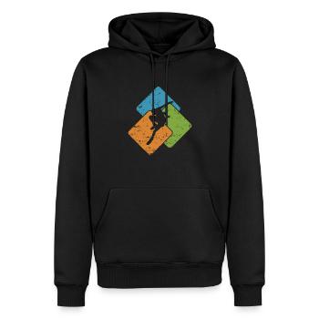 Parkour Fitness Sport Jump Training - Sweat à capuche Premium bio Homme - noir - Devant - Nico (187cm)