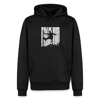 Parkour Sport Training Fitness - Männer Premium Bio Hoodie - Schwarz - Vorne - Nico (187cm)