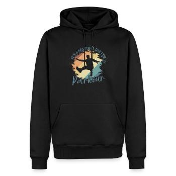 C’est une belle journée pour le Parkour Sport - Sweat à capuche Premium bio Homme - noir - Devant - Nico (187cm)