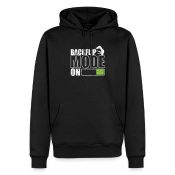 Mode salto arrière sur l’entraînement sportif de parkour - Sweat à capuche Premium bio Homme - noir - Devant - Nico (187cm)