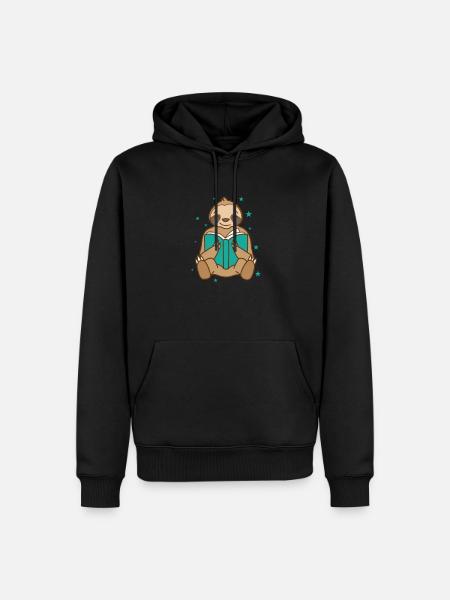 Sloth reads book lazy nature - Men’s Premium Organic Hoodie - black