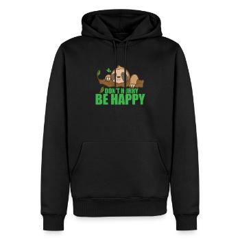 Ne vous dépêchez pas d’être heureux paresseux paresseux - Sweat à capuche Premium bio Homme - noir - Devant - Nico (187cm)