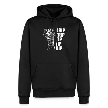 Grip Trip Tip Lip Dip Armwrestling Armwrestler - Männer Premium Bio Hoodie - Schwarz - Vorne - Nico (187cm)