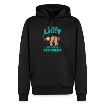 I'm not Lazy I'm Energy Efficient Faultier - Männer Premium Bio Hoodie - Schwarz - Vorne - Nico (187cm)