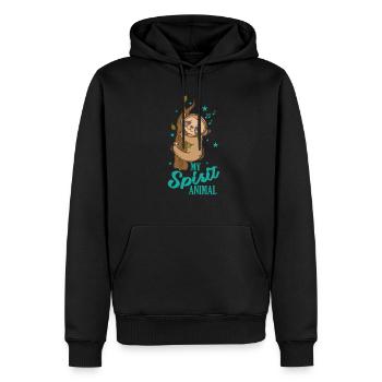 Mon animal paresseux paresseux lent - Sweat à capuche Premium bio Homme - noir - Devant - Nico (187cm)