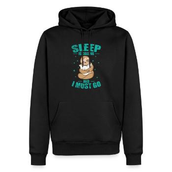 Sleep is Calling and I must go Faultier - Männer Premium Bio Hoodie - Schwarz - Vorne - Nico (187cm)