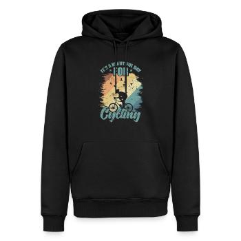 C’est une belle journée pour le cyclisme - Sweat à capuche Premium bio Homme - noir - Devant - Nico (187cm)