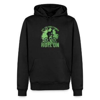 Laissez les bons moments rouler sur le cyclisme - Sweat à capuche Premium bio Homme - noir - Devant - Nico (187cm)