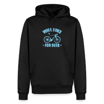 Will Bike for Beer Fahrrad fahren Fitness - Männer Premium Bio Hoodie - Schwarz - Vorne - Nico (187cm)