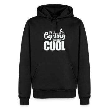 Je faisais du vélo avant que ce soit cool Cyclisme - Sweat à capuche Premium bio Homme - noir - Devant - Nico (187cm)