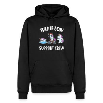 Triathlon Support Crew Triathlon Geschenk - Männer Premium Bio Hoodie - Schwarz - Vorne - Nico (187cm)