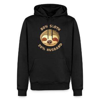 Schönes Geschenk für den faulen Ehemann zum Beispiel - Männer Premium Bio Hoodie - Schwarz - Vorne - Nico (187cm)
