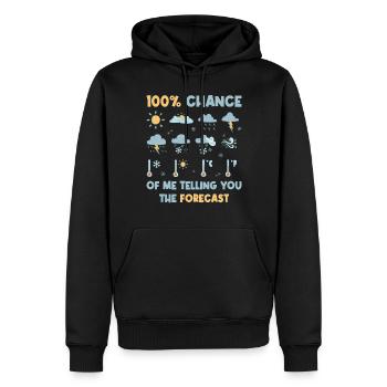 100 Percent Chance Forecast Meteorologie Geschenk - Männer Premium Bio Hoodie - Schwarz - Vorne - Nico (187cm)